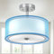 Depuley LED Deckenleuchte Modern, 13 Blau Deckenlampe Rund mit Zwei Schichten Stoffschirm mit 3 E27 Basis für Wohnzimmer Küche Schlafzimmer Flur Esszimmer