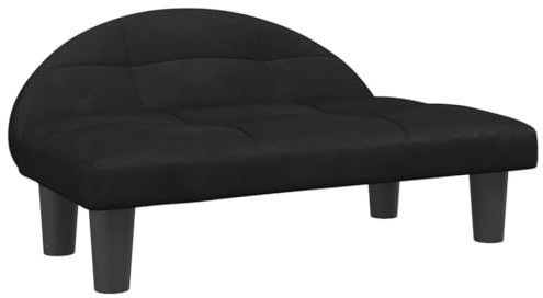 vidaXL Hundebett, Hundekissen mit weicher Polsterung, Hundesofa Hundecouch für kleine Hunde Haustiere, Haustierbett Katzenbett, Schwarz Samt
