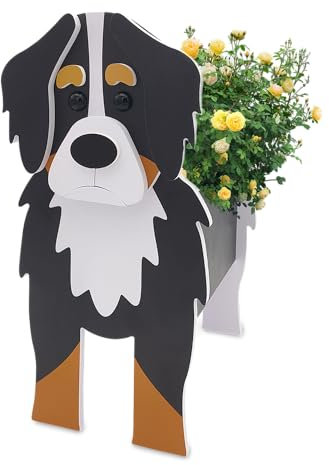 Durimi Planter Pflanztopf in Hundform | Charmante Gesichts-Blumentöpfe für Innen- und Außenpflanzen | Einzigartige Dekoration für Garten und Zuhause (Bernese Dog)
