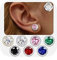 JeweBella Ohrstecker Silber 925 für Damen - Hypoallergene Runde Geburtsstein Ohrringe 8mm - Brillante Große Zirkonia Ohrringe Silber 925 Stecker