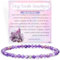 Hundszahn Amethyst - Geistige Klarheit - Edelstein Perlen Armband für Frauen, 4mm Kristall Silber 925 Naturstein Schmuck Elastisch Armbänder Damen, Chakra Spirituelle Charms Armbänder Geschenke