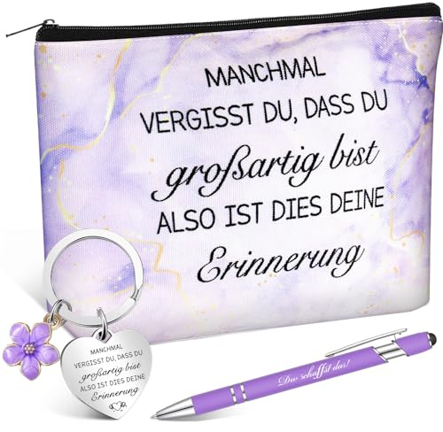 Otuuz Dankesgeschenk Inspirierende Geschenke für Kollegen Erzieherin Abschluss Geschenk Schlüsselanhänger Kosmetiktasche Kugelschreiber für Erntedankfest