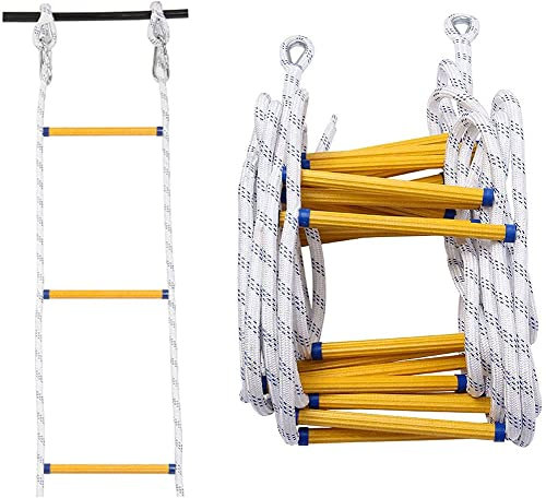 Strickleiter, Sicherheitsleiter, Notleiter, 2–4-stöckig, schwer entflammbar, Strickleiter, tragbare weiche Nylonleiter/30 m