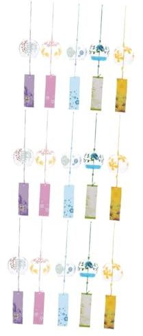 PHENOFICE 15pièces Cloche à Vent Verre Transparent De Ornements Éoliens Colorés pour Décoration Intérieure Et Extérieure Mélodieux Et Élégant pour Terrasse Et Jardin
