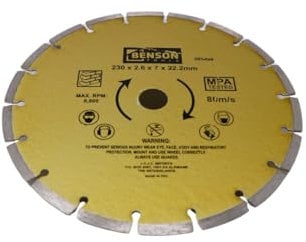 Disco diamantato 230 mm dentato – Disco da taglio ad alte prestazioni per calcestruzzo e pietra