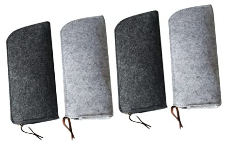 PLAFOPE 4stücke Filz Tasche Mit Reißverschluss Federmäppchen Aus Robustem Material Stifte Taschen Für Schreibwaren Kosmetiktasche Dunkelgrau