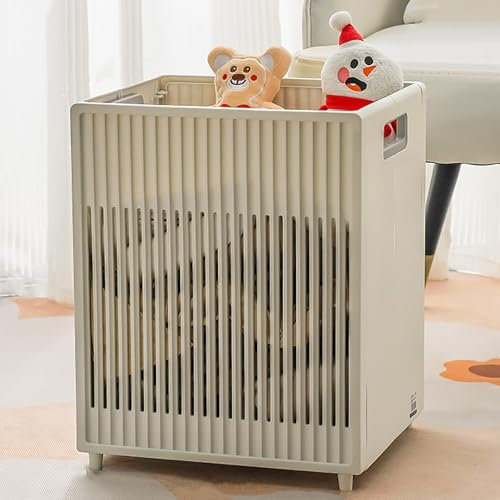 XGQXZWC Panier a Linge de Grande Capacité, Panier à Linge Pliable avec Poignée, Paniere a Linge Sale Sale Sur Pied pour Cuisines, Salles de Bain, Salles de Classe, Buanderies(White)