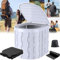 PLABNK Camping Toilet- Oval Form, Folding Integrated Portable Toilet, U-shaped Opening, Load Capacity : 200kg, Easy to Clean, with Cover, Storage Bag+ 20 Cleaning Bags, for Elderly,White