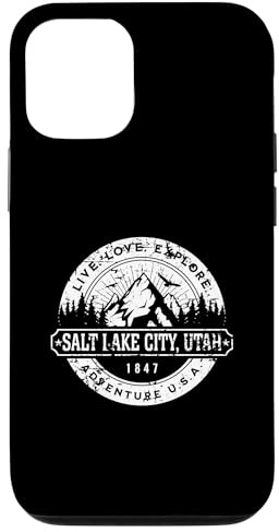 Hülle für iPhone 12/12 Pro Salt Lake City Utah USA Abenteuerdesign im Used-Look