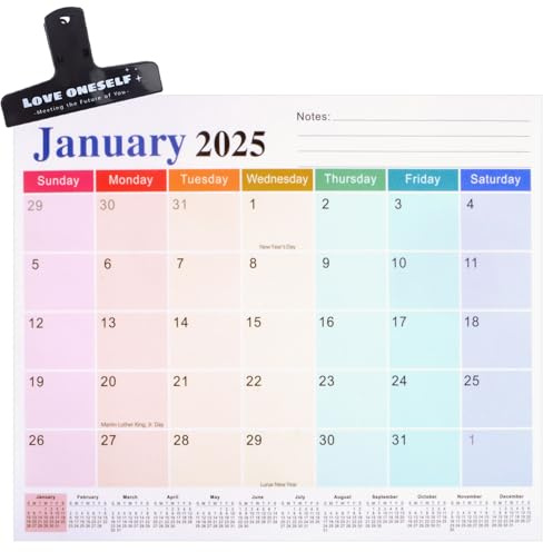 Calendario magnético 2025-2026 para refrigerador, colorido calendario de 18 meses de enero de 2025 a junio de 2026, clip de plástico con imanes fuertes para oficina en casa, fácil organización