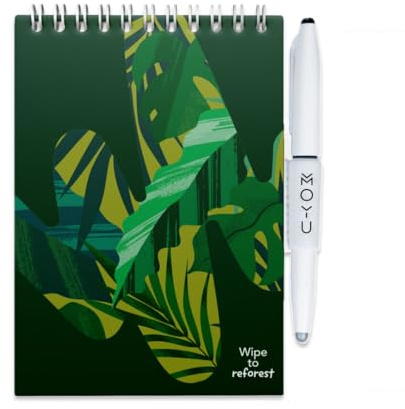 MOYU Erasable Notebook - A6 Stone Paper - Hardcover - Safari Nights - Multifunctional Pages - Includes Erasable Pen, Cloth, and Pen Holder