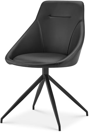 Bravich Vegan Leather Swivel Office Chair – Black, Compact Low-Back Design for Home, Work, Bedroom & More