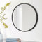 JJUUYOU Petit miroir rond pour mur avec cadre en bois pour salle de bain, entrée, salon, couloir, chambre à coucher, décoration antirouille, suspension horizontale, vieux noir