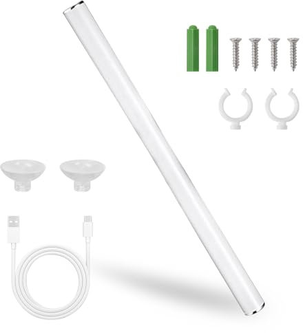Lampe LED pour Miroir Salle de Bain 30cm, Barre LED Rechargeable USB, Lampe de Maquillage pour Miroir Blanche 5 W, Intensité Variable Lampe LED avec Ventouse, Contrôle Tactile