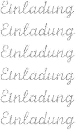 Oblique Unique 6x Einladung Sticker Aufkleber Silber Glitzernd zum Basteln Karten Scrapbooking Dekoration Verzierung Einladungskarten