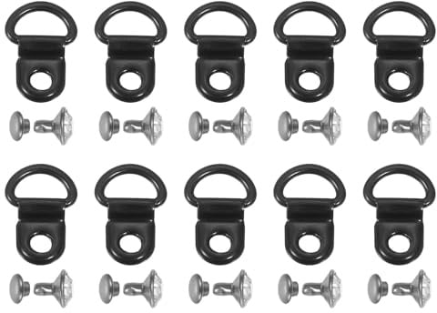 QUARKZMAN Set de ganchos para cordones, anillos en D, cordones de encaje, ojales con remaches, clips de reparación para botas de senderismo, zapatos, bolsa de cuero, color dorado