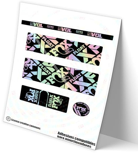 Ref: VP484 Aufkleber, kompatibel mit Stoßdämpfer, FOX FLOAT X PERFORMANCE 2021-22 MTB, Sticker, Aufkleber, Aufkleber für Mountainbikes (HOLOGRAPHIC-RAINBOW)