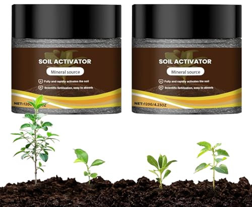 2Pcs Soil Activator for Plants, 2025 New Premium Organic Soil Activator & Fertilizer for Raised Garden Beds, Potting Mix and Seedling Compost (120g*2)