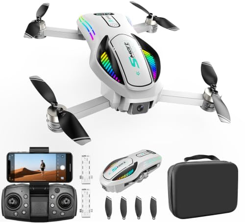 Gerbala Drohne, RC Drohne mit Doppelkameras 8K HD für Kinder, WiFi 30fps Quadcopter für Anfänger, mit 2 Akku Bürstenloser Motor Ein-Tasten-Start/Landung Optischer Fluss Hindernisvermeidung (A1182)