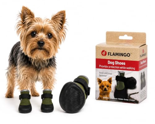 hundeschuhe - Magna - 2 Stück - grün - XS - 3,9x3,8x7,7 cm - Polyester - weiche Sohle - rutschfest - reflektierend