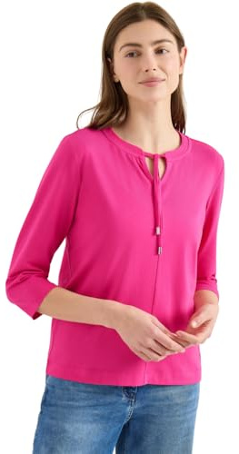 Damen 3/4-Arm Shirt mit Split Neck