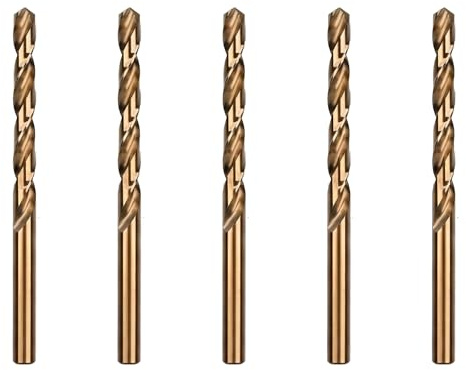 Lot de 5 Forets Hélicoïdaux Professionnels en HSS 5.5mm - Acier Rapide Cobalt 5% pour Perçage Précis de Métaux, Acier Inoxydable, Fonte et Bois (5.5mm x 93mm x 5pcs)