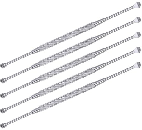 WRITWAA 5pcs Double-Ended Ear Pick Stainless Spiral Earwax Remover for Daily Ear Cleaning Tool Safe Use