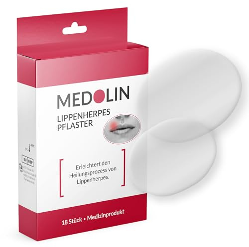 Medolin® Herpes Pflaster - Lippenherpes Patch - Diskrete Patches für Lippen - Fast unsichtbare Herpespflaster - 100% wasserfest