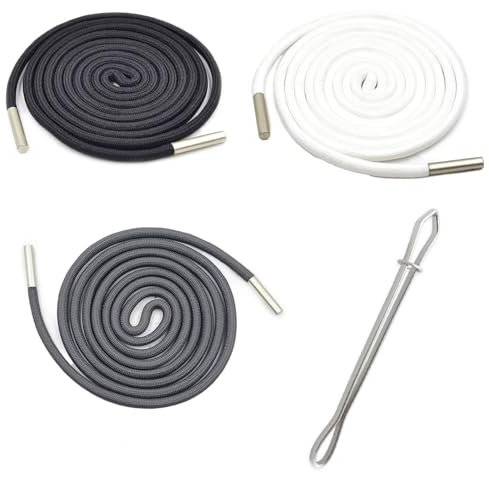 SWYZOR Cordoncino,6 Pezzi Cordino,Coulisse per Felpe con Cappuccio, con Ago per Infilare, Coulisse di Ricambio, per Costume da Bagno, Cintura, Felpa,per Pantaloni da Jogging(140cm)