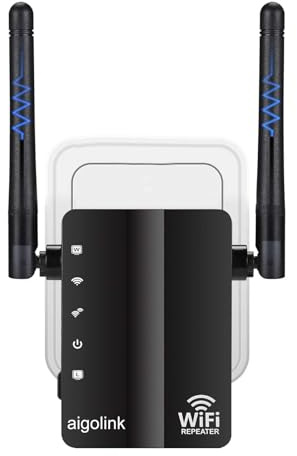 WLAN Verstärker 300Mbit/s 2.4GHz | Abdeckung bis zu 150 m², WLAN Repeater mit WPS& LAN anschluss, 2 Antenne, Kompatibel mit Allen WLAN-Routern