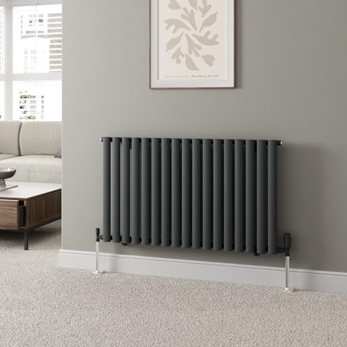 DuraTherm® 600 x 1020mm Anthracite Horizontal Designer Radiator Single Column Oval Tube Modern Central Heating Panel Bathroom Radiators