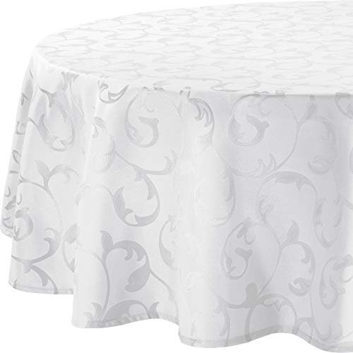 Erwin Müller Tischdecke Greven abwaschbar weiß Größe oval: 160x220 cm