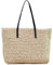 Faletony Sommer Stroh Strandtasche Groß Umhängetasche Shopper Handtasche Crossbody Strohtasche für Damen Mädchen Frau, Kaffeebraun/Weiß (Weiß)