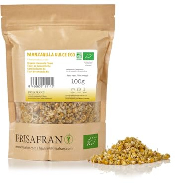 FRISAFRAN | Infusión Natural Bio 100g Manzanilla | a Granel | Flor Ecológica | Tisana Digestiva y Relajante | Origen Europa