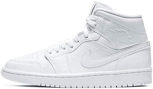Nike Damen WMNS Air Jordan 1 Mid Basketballschuh, Weiß und Schwarz, 39 EU