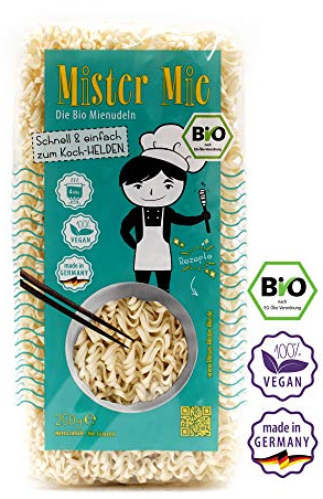 1 x 250g Mister Mie BIO Nudeln Vegan Mienudeln DE-ÖKO-003 asiatische Nudeln hergestellt in DE