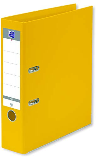 OXFORD Ordner mit Hebel, Smart Pro+, A4XL, Rücken 80 mm, 2 Ringe, Umschlag aus Polypropylen, gelb