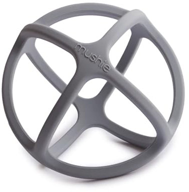 Mushie Beißring für Babys aus BPA-frei Silikon | Fördert Sehsinn & Motorik Baby | Zahnen Nursing Zubehör | Sichere & Hochwertige für Kleinkinder Kinder Jungs & Mädchen | Ball Design (Dove Gray)