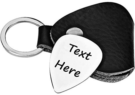 Dinikally Gravierte Gitarren-Picks aus Edelstahl, maßgeschneiderte, personalisierte Picks mit Pickbox für Ledertaschen (sty1)