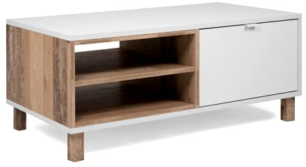 DEINE TANTE EMMA 003027 Menorca 55A Weiß/Old Style Couchtisch Beistelltisch Wohnzimmertisch ca. 110 x 42 x 60 cm