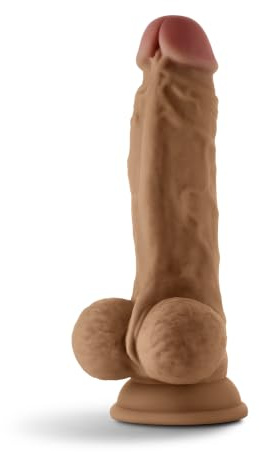 Shaft Model A 19,05 cm Liquid Silicone Dong With Balls Oak Brown
