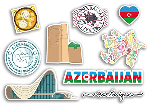 A5-Aufkleberbogen – Aserbaidschan Vinyl-Aufkleber – Wahrzeichen Urlaub Stadt Land Flughafen Karte Flagge Lebensmittel Aufkleber #77534