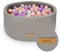 Flumi Personalisierte Bällebad Baby ab 1 Jahr - Bällepool Kinder 90x40cm mit 200 Bällebad Bälle ∅ 7cm in EU hergestellt - Oeko-TEX und CE-Zertifiziert - (Grau)