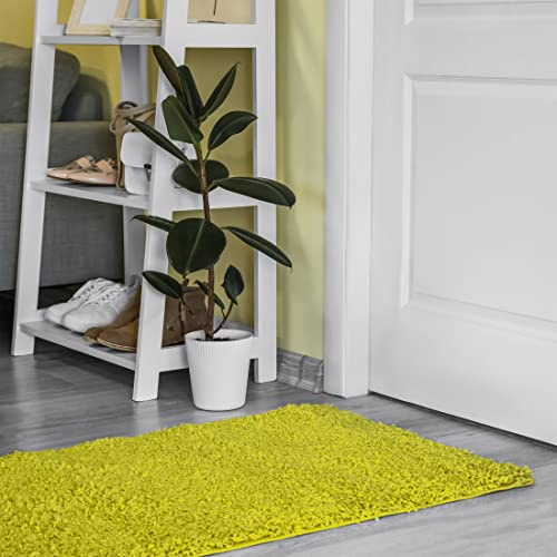 Mazovia Shaggy Läufer Flur 100x375cm Grün Einfarbig Weich und Flauschig | Teppichläufer für Küche Waschküche Schlafzimmer Pflegeleicht Fußbodenheizungsgeeignet Dick und Hochflor Verkauf pro Meter