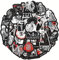 Set di 50 adesivi vintage graffiti Cool per skateboard, casco, pattino, valigia, laptop, bicicletta, scrapbook moto, auto, impermeabili, colore nero, bianco, rosso