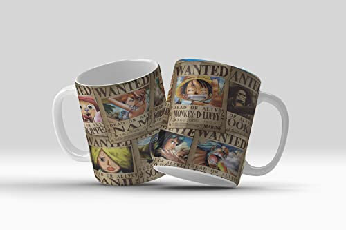 One Piece Taza (Cartel Wanted) | 460 ml | Cerámica TripleAPlus