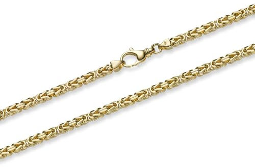 hoplo holzenplotz Goldkette Königskette Halskette Breite 3,5 mm massiv 750-18 Karat Gold, Kettenlänge:50 cm Unisex