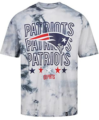 Recovered New England Patriots NFL Tie-Dye Relaxed Oversized Navy White T-Shirt - S