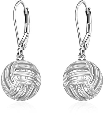 Volleyball Ohrringe 925 Sterling Silber Volleyball Schmuck Geschenke für Frauen und Mädchen Mutter Tochter Sport Liebhaber Volleyballspieler