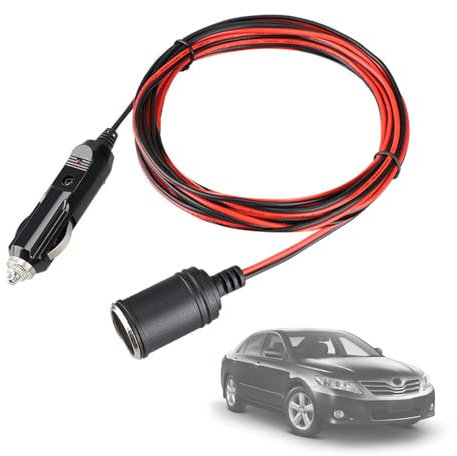 YOUNLEN Zigarettenanzünder,Zigarettenanzünderbuchse Wasserdicht Marine Grade 12V / 24V Gleichstrom-Feuerzeugsteckdose Steckdose mit Sicherung 20AWG 15A Anschlusskabel,für Auto Boot Motorrad 4M